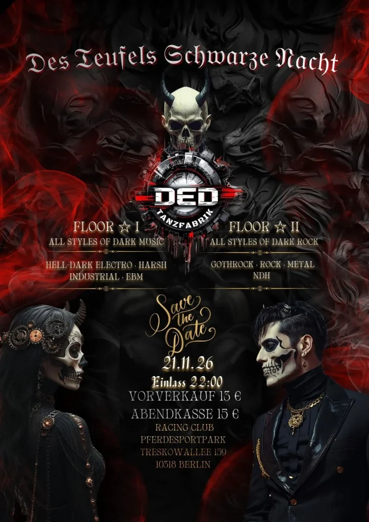 Flyer: Des Teufels Schwarze Nacht – Vol. 5 im Pferdesportpark Karlshorst