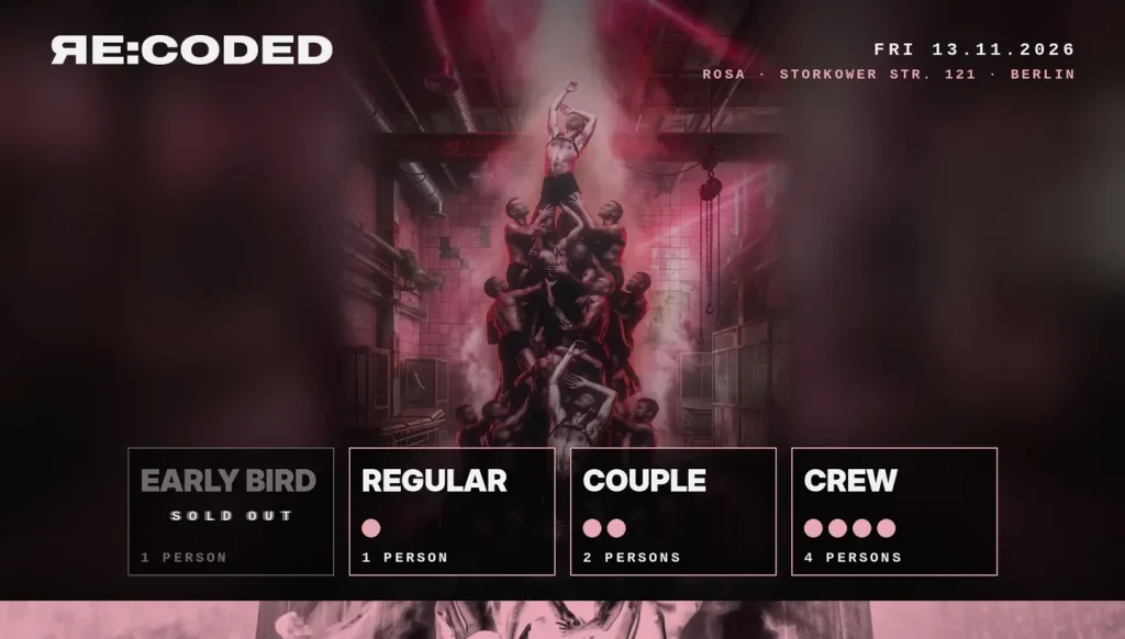 Flyer: RE:CODED - Gay Fetish Party im Rosa